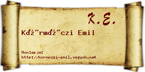 Körmöczi Emil névjegykártya