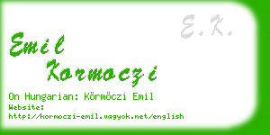 emil kormoczi business card